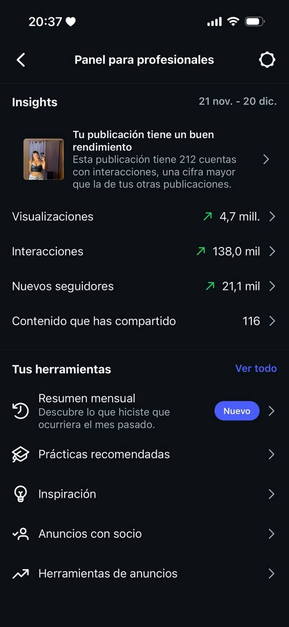 Estadísticas Instagram - Reproducciones